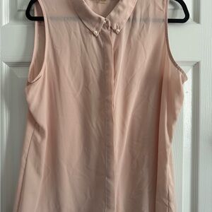 Karl Lagerfeld Sleeveless Button-Down Blush Pink Blouse